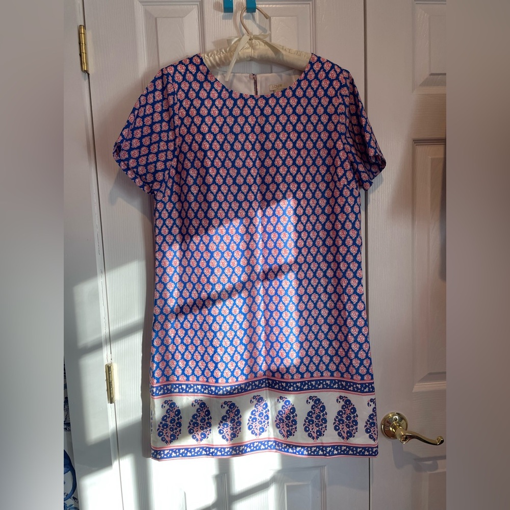 Jcrew shift dress paisley border print